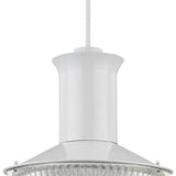 Skylar 1-Light White Pendant With Halophane Glass Shade