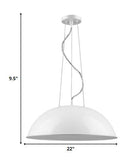 Layla 1-Light White Bowl Pendant