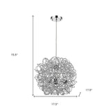 Mingle 3-Light Polished Chrome Pendant With Faceted Chrome Aluminum Wire Shade