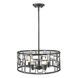 Amoret 5-Light Matte Black Convertible Pendant