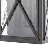 Burnished Bronze Criss Cross Water Glass Outdoor Light