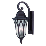 XL Three Light Matte Black Geometric Glass Wall Light
