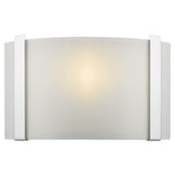 Polished Chrome Wall Sconce with Frosted Glass Shade