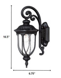 Matte Black Cast Aluminum Glass Lantern Wall Sconce
