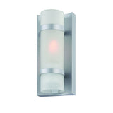 Brushed Silver and White Glass Wall Sconce