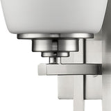 Geometric Silver Wall Sconce with Frosted Glass Shade