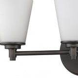 Three Light Bronze Wall Light with Frosted Glass Shade