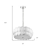 Selene 6-Light Polished Chrome Pendant With Overlapping Frosted White Glass Discs Shade