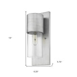 Contemporary Matte Black and Glass Wall Light
