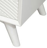 White Groovy 1 Drawer Wood Nightstand