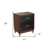 Dark Walnut and Black Mod Drawer Nightstand