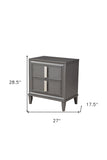 Walnut and Gold 2 Drawer Nightstand