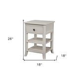 Gray Century Modern Wood 2 Drawer Nightstand