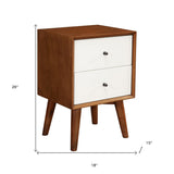 Mahogany White One Drawer Flair Nightstand