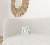 Blue and White Coral Marine Throw Pillow