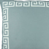 Gray and White Greek Key Bordered Throw Pillow