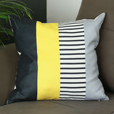 Multicolored Mixed Striped Geometric Throw Pillow
