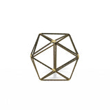 8" Brown and Gold Metal Hand Painted Geometric Orb Tabletop Sculpture