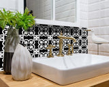 5" X 5" Black and White Stark Peel and Stick Removable Tiles