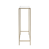 36" Clear and Gold Glass Console Table