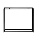 Geo Rectangle Clear Glass and Black Console Table