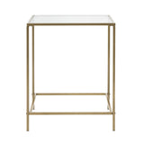 Minimalist Clear Glass and Gold Side Table