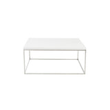 White and Chrome High Gloss Square Coffee Table