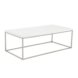 White and Chrome High Gloss Coffee Table