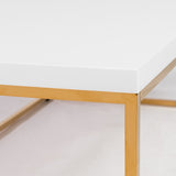 White and Gold High Gloss Coffee Table