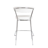 Set of Two 26" Gray And Silver Steel Low Back Counter Height Bar Chairs