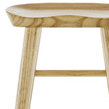 29" White Manufactured Wood Backless Bar Height Bar Chair