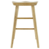 25" Natural Manufactured Wood Backless Counter Height Bar Chair