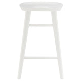 25" White Solid Wood Backless Counter Height Bar Chair