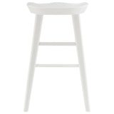 25" White Solid Wood Backless Counter Height Bar Chair
