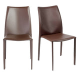 Set of Two Premium All Black Stacking Dining Chairs