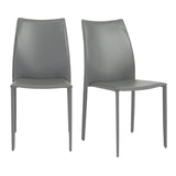 Set of Two Premium All Terra Cotta Stacking Dining Chairs