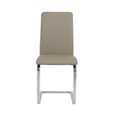 Set of Two Mod Light Gray and Silver Dining Chairs