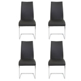 Set of Two Mod White and Gold Dining Chairs
