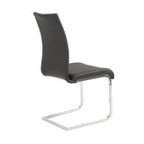 Set of Four Black Faux Faux Leather Long Back Cantilever Chairs