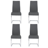 Set of Four Black Faux Faux Leather Long Back Cantilever Chairs