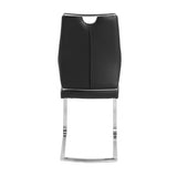 Set of Two Black Faux Leather Cantilever Chairs