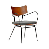 Set of Two Wood and Steel Armchairs