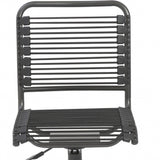 Black Swivel Adjustable Task Chair Bungee Back Steel Frame