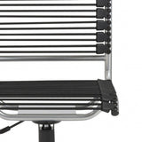 Black Swivel Adjustable Task Chair Bungee Back Steel Frame