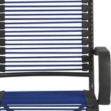 Blue Swivel Adjustable Task Chair Bungee Back Steel Frame