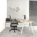 Black Swivel Adjustable Task Chair Bungee Back Steel Frame