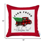 Christmas Buffalo Check Pick Up Truck Throw Pillow