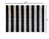 2' x 3' Black and Tan Wide Stripe Washable Floor Mat