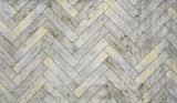 2' x 4' Rustic Gray Herringbone Washable Floor Mat