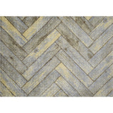 2' x 3' Rustic Gray Herringbone Washable Floor Mat